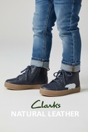 Clarks Nova City Navy botki sneakersy za kostkę skórzane granatowe rozm. 30
