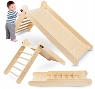 DREWNIANA ZJEŻDŻAJLNIA Z DRABINKĄ DLA DZIECI SKŁADANA