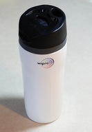 Termos/kubek termiczny biały 350 ml z przyciskiem, Wipro