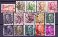 A5830 Hiszpania zestaw znaczków z lat 1939-1955, z obiegu