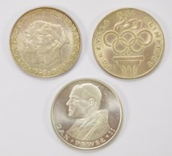 PRL SREBRO ZESTAW 200 ZŁ 1975 r. 200 zł 1976 r. 1000 zł 1982 r. ŁADNE