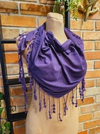 chusta chustka trójkątna frędzle pareo fioletowa