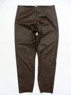 Gallery eleganckie skórzane spodnie czekoladowe j.nowe eco skóra 46