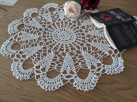 Obrus serwetka rękodzieło serweta brąz cacko śr60