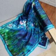 JEDWABNY SZAL CHUSTA silk VAN GOGH LILIE NENUFARY