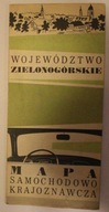 MAPA - WOJEWÓDZTWO ZIELONOGÓRSKIE - MAPA SAMOCHODOWO KRAJOZNAWCZA, 1969 rok