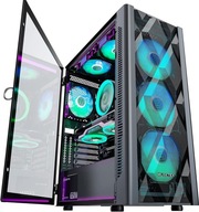 OBUDOWA PC MUSETEX NN8 6X WENTYLATOR ARGB ATX TOWER GAMING CZARNA F19634