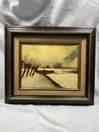 Stary obraz olejny ręcznie malowany na płótnie