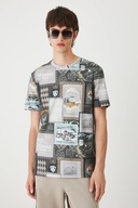 MEDICINE bawełniany T-shirt wzorzysta dzianina regular fit M