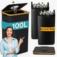 KOSZ NA BUTELKI PLASTIKOWE ZWROTNE KAUCYJNE Z WYJMOWANĄ TORBĄ x2 100L