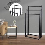 STOJAK NA RĘCZNIKI CZARNY METALOWY WIESZAK ŁAZIENKOWY RĘCZNIK ŁAZIENKI