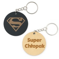 BRELOK SUPER CHŁOPAK z logo SUPERMAN | Prezent na Dzień Chłopaka | Szkoła