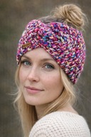 Ręcznie robiona opaska turban – szeroka, unikatowa,Handmade Jesień, Zima