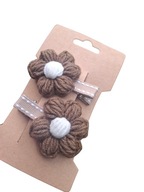 Spinki do włosów szydełkowe kwiatki 2 szt. handmade