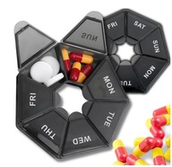 PUDEŁKO ORGANIZER TYGODNIOWY NA LEKI TABLETKI 7 DNI POJEMNIK KASETKA 4 SZT.