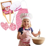 ZESTAW KUCHENNY DLA DZIECI MAŁEGO KUCHARZA FARTUSZEK CZAPKA AKCESORIA
