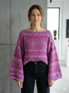 Ręcznie robiony sweter oversize – alpaka & jedwab