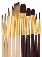 ZESTAW PĘDZLI VAN BLEISWIJCK 10 SZT. SYNTETYCZNE OKRĄGŁE TWARDE