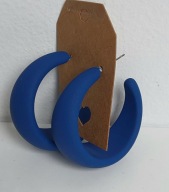 Niebieskie chabrowe kolczyki duże otwarte szerokie koła