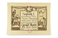 DYPLOM SWARZĘDZ 1933 r. I NAGRODA ZAPASY W WADZE LEKKIEJ PIĘKNY ZOBACZ!