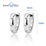 KOLCZYKI KOLECZKA 12MM SERDUSZKA SREBRO 925 RODOWANE ,3CYRKONIE