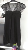 P1 SUKIENKA KOOKAI WŁOSKA JEDWAB KORONKA CZERŃ