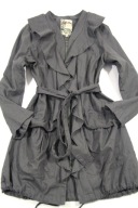 22 OFELIA Zalotna Parka Falbany Kieszenie Len S/M