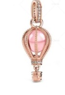 Zawieszka lśniący różowy balon gold rose logo