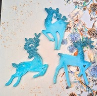 Niepowtarzalne zawieszki świąteczne na choinkę niebieski renifer 6 sztuk