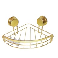 PÓŁKA ŚCIENNA NAROŻNA ŁAZIENKOWA ZŁOTA SMKUKEE BEZ WIERCENIA