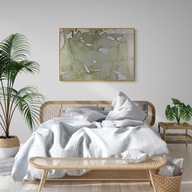 Obraz w ramie duży ręcznie malowany butelkowa zieleń 70x100 SENSI ARTE