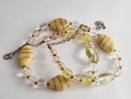 STARY FRANCUSKI NASZYJNIK SZKLANE KORALE