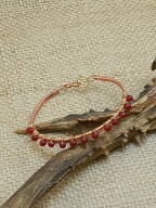 Oryginalna bransoletka z miedzi z rubinami 100% miedź