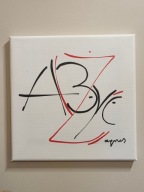 obraz na płótnie 30x30 - "Żyć aby być, być aby żyć"- minimalizm, abstrakcja