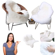 DYWAN DYWANIK MIEKKI DO SALONU SZTUCZNA SKORA 90 CM BIALY PUSZYSTY MATA