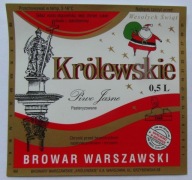 ETYKIETA PIWO KRÓLEWSKIE ŚWIĄTECZNE BOŻE NARODZENIE MIKOŁAJ BROWAR WARSZAWA