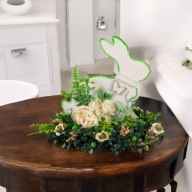 Stroik Wielkanocny z Zajączkiem Ręcznie Robiona Dekoracja Świąteczna