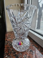 WAZON KRYSZTAŁOWY DUŻY DEKORACJA MŁYNEK PINWHEEL HUTA IRENA INOWROCŁAW