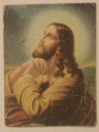 OBRAZEK - PAN BÓG, JEZUS CHRYSTUS, 1938 ROK, STARY OBRAZEK, RZADKOŚĆ