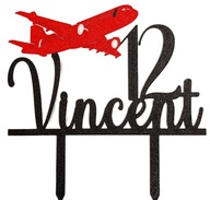 topper na tort dekoracja urodziny personalizacja SAMOLOT!!!