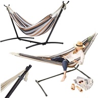 HAMAK OGRODOWY ZE STELAŻEM FOTEL WISZĄCY HUŚTAWKA KRZESŁO WYTRZYMAŁE