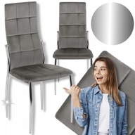 KRZESŁO KUCHENNE TAPICEROWANE DO SALONU JADALNI KUCHNI WELUR SZARE MOLLY