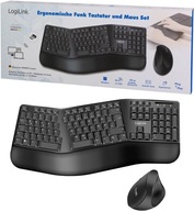 LogiLink Ergonomiczna klawiatura radiowa z podzieloną klawiaturą DE