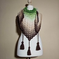 Chusta ręcznie robiona na szydełku, szer. 180cm x wys. 90cm,bawełna, K1