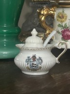 VINTAGE GEMMA POTTERY ENGLAND BRIGHTON MINIATUROWA CUKIERNICZKA Z ŁYŻECZKĄ