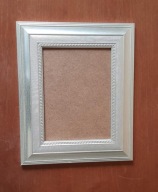 Drewniana srebrna ramka do zdjęcia / na zdjęcie | bez szkła