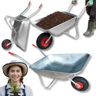 TACZKA OGRODOWA BUDOWLANA METALOWA OCYNKOWA LEKKA MOCNA 120L WÓZEK OGRODOWY