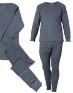 Podkoszulek długi rękaw i Kalesony ocieplane POLSKA Grafitowy EWAX XL