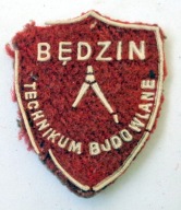 Będzin Technikum Budowlane - stara tarcza szkolna .