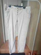 cecil 36 46 spodnie dżins beż krem strecz proste ze średnim stanem